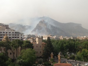 Sicilia in fiamme, anche Monte Pellegrino subisce un incendio gicantesco che lambisce la città