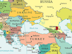 Mappa Turchia e Caucaso