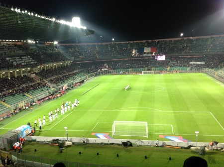 Palermo Juventus Barbera 29 nov 2015 entrata squadre in campo