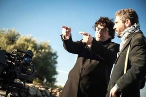 Daniele Ciprì con Emiliano Barbucci sul set di Gramsci 44