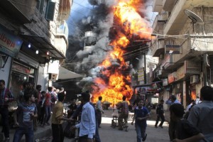 Bomba a grappolo di Assad in siria