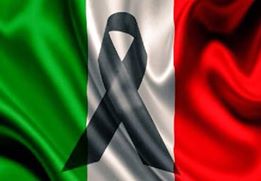 Bandiera italiana a lutto