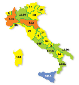 Il numero di beni confiscati alla mafia in Italia. Immagine tratta dal sito di libera: http://www.libera.it/flex/cm/pages/ServeBLOB.php/L/IT/IDPagina/8 