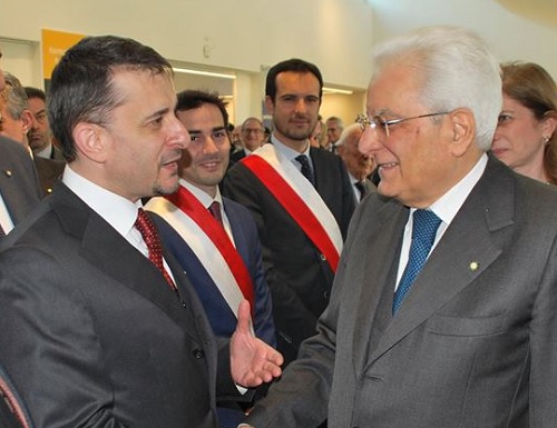 L'ambasciatore della Romania Bologan e il Presidente Mattarella.