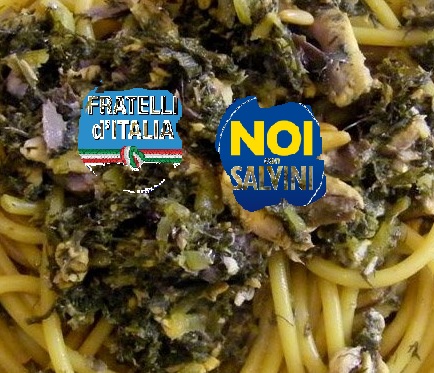 Pastrocchio pasta con le sarde Fratelli d Italia e Noi con Salvini1